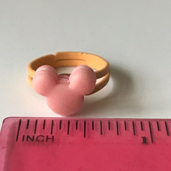 Disney Mickey Mouse Ears Ring Size 5 6 7 Macaroon Snacks Pink Peach - Picture 9 of 9